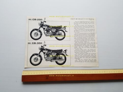 Honda CB 350 - CB 250 1968 depliant originale inglese