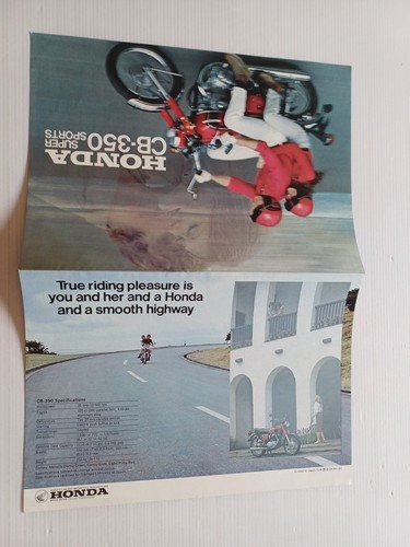 Honda CB 350 K3 Super Sports 1971 depliant originale inglese
