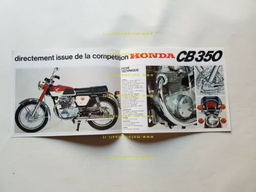 Honda CB 350 Super Sports 1968 depliant originale FRANCESE brochure