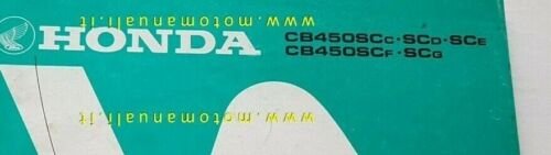 HONDA CB 450 SC 1985 catalogo ricambi ORIGINALE spare parts …
