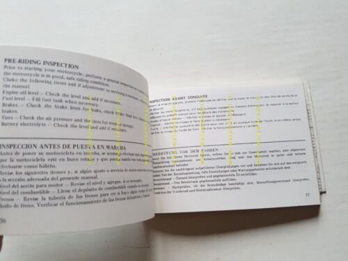 Honda CB 500 1975 manuale uso manutenzione originale INGLESE NO …