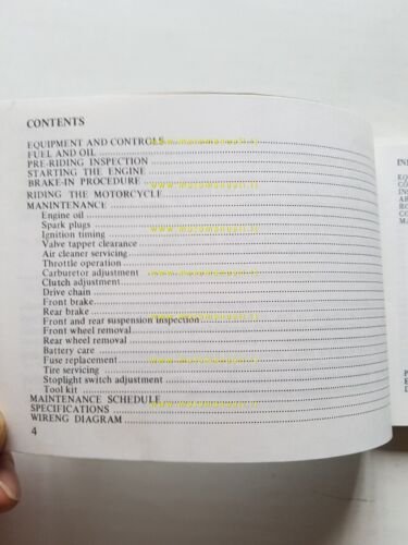 Honda CB 500 1975 manuale uso manutenzione originale INGLESE NO …