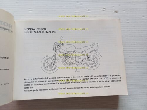 Honda CB 500 1995 manuale uso manutenzione libretto istruzioni originale