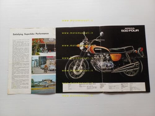 Honda CB 500 Four 1972 depliant ITALIANO originale