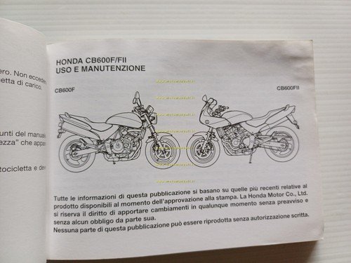Honda CB 600 F - FII 2002 manuale uso manutenzione …