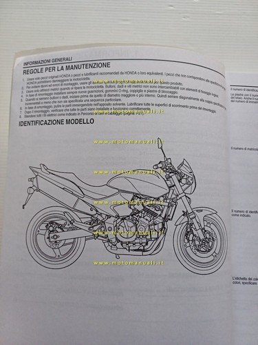 HONDA CB 600 F 2005 manuale officina originale TESTO ITALIANO
