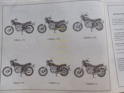 HONDA CB 650 - CB 650 C 1980 catalogo ricambi …