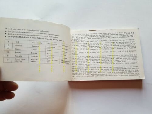 Honda CB 650 C 1980 manuale uso inglese originale owner's …