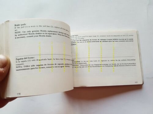 Honda CB 650 C 1980 manuale uso inglese originale owner's …