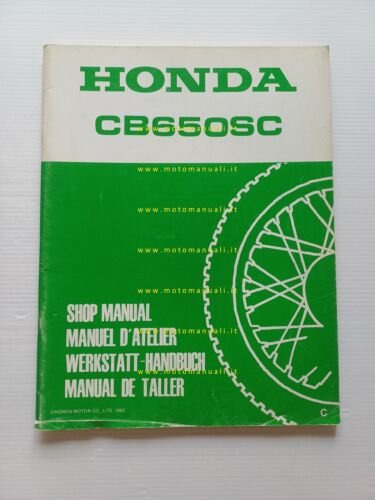 Honda CB 650 SC 1982 aggiornamento SUPPLEMENTO manuale officina originale