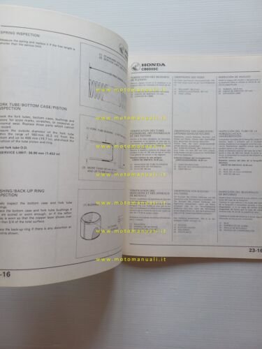 Honda CB 650 SC 1982 aggiornamento SUPPLEMENTO manuale officina originale