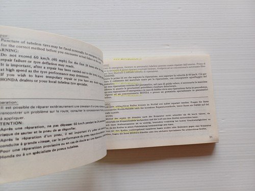 Honda CB 650 SC 1984 manuale uso manutenzione italiano originale