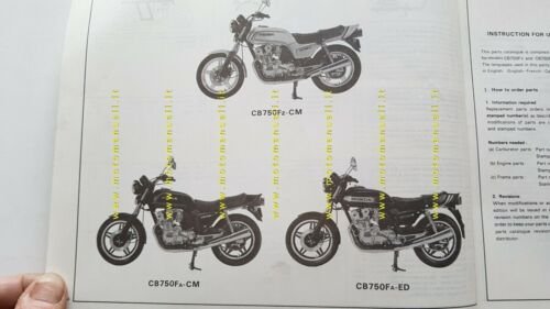 HONDA CB 750 F 1980 catalogo ricambi ORIGINALE moto spare …