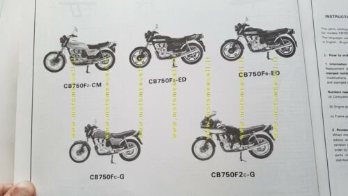 HONDA CB 750 F 1981 catalogo ricambi ORIGINALE moto spare …