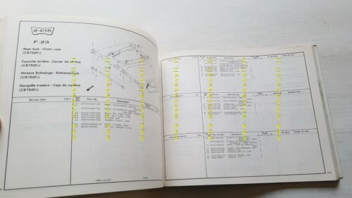 HONDA CB 750 F 1981 catalogo ricambi ORIGINALE moto spare …