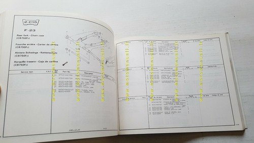 HONDA CB 750 F 1981 catalogo ricambi ORIGINALE moto spare …