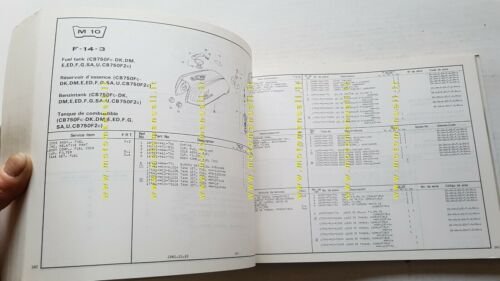 HONDA CB 750 F 1981 catalogo ricambi ORIGINALE moto spare …
