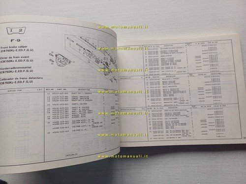 HONDA CB 750 K - CB 750 L 1979 catalogo …
