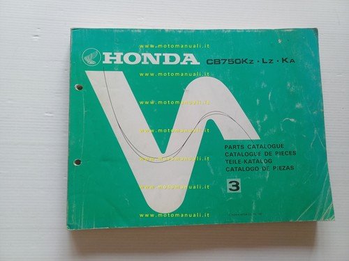 HONDA CB 750 K - L 1980 catalogo ricambi originale