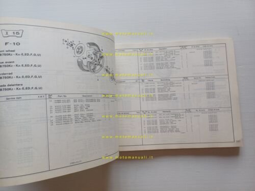 HONDA CB 750 K - L 1980 catalogo ricambi originale