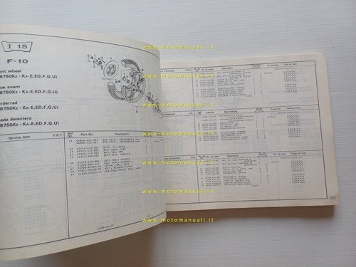HONDA CB 750 K - L 1980 catalogo ricambi originale