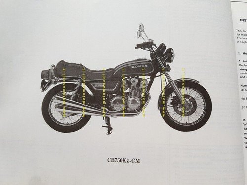 HONDA CB 750 KZ 1978 catalogo ricambi ORIGINALE Spare Parts …