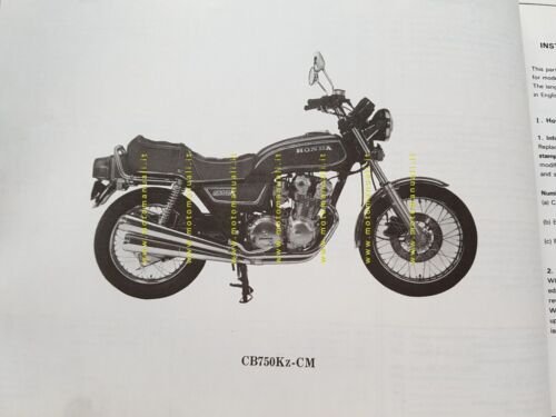 HONDA CB 750 KZ 1978 catalogo ricambi ORIGINALE Spare Parts …