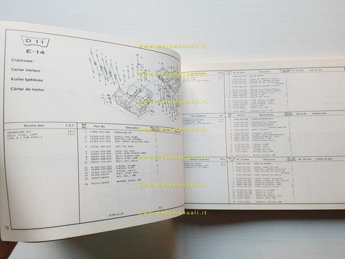 Honda CB 900 F 1978 catalogo ricambi originale spare parts …