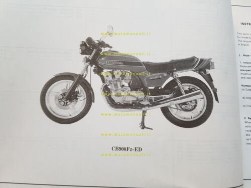 Honda CB 900 F 1978 catalogo ricambi originale spare parts …