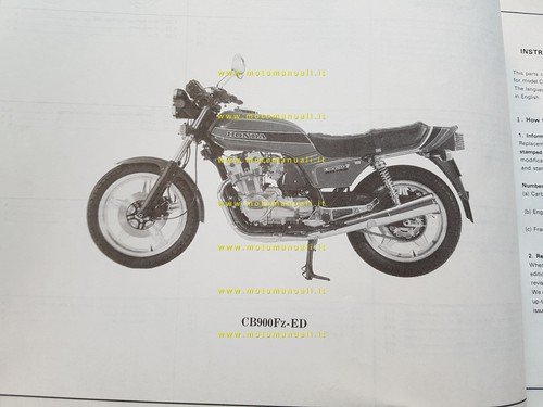 Honda CB 900 F 1978 catalogo ricambi originale spare parts …