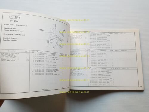 Honda CB 900 F 1978 catalogo ricambi originale spare parts …