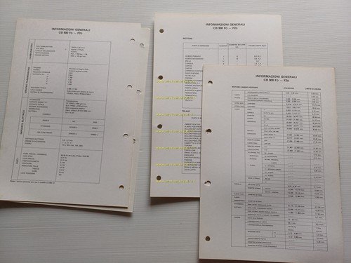 Honda CB 900 F-F2 scheda informazioni tecniche manuale officina italiano …