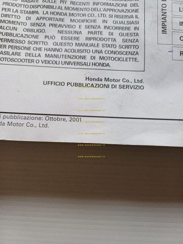 HONDA CB 900 F2 2001-02 manuale officina ITALIANO originale