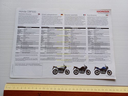 Honda CBF 500 2003 depliant originale