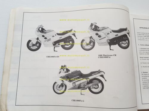 HONDA CBR 1000 F - Hurricane 1988 catalogo ricambi italiano …