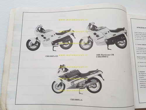 HONDA CBR 1000 F - Hurricane 1988 catalogo ricambi italiano …