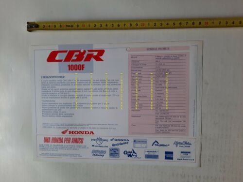 Honda CBR 1000 F 1988-89 depliant italiano originale