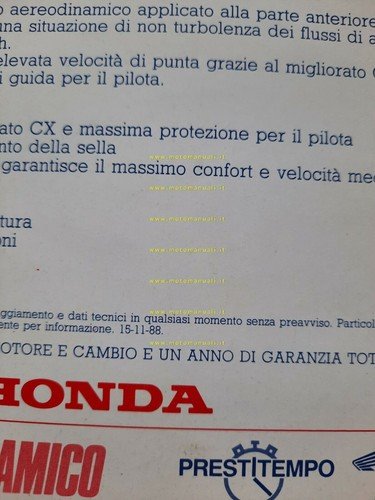 Honda CBR 1000 F 1988-89 depliant italiano originale