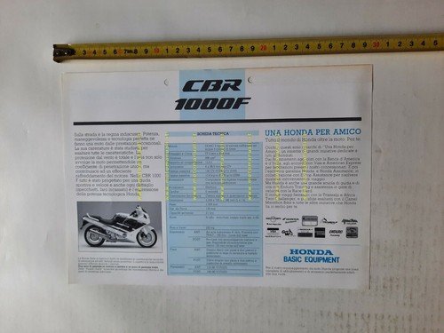 Honda CBR 1000 F 1989 depliant italiano moto originale brochure