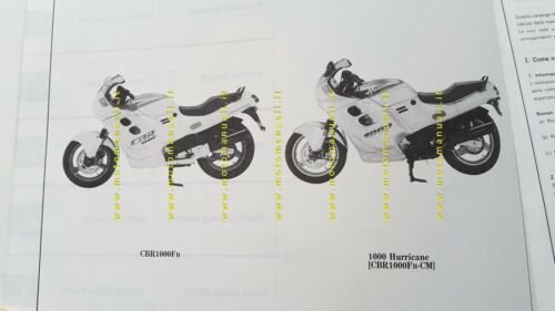 Honda CBR 1000 F Hurricane 1986 catalogo ricambi originale spare …