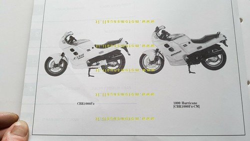 Honda CBR 1000 F Hurricane 1987 catalogo ricambi originale spare …