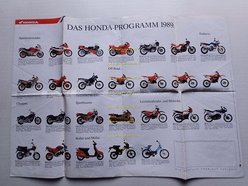 HONDA CBR 1000 F + produzione moto 1989 depliant POSTER …