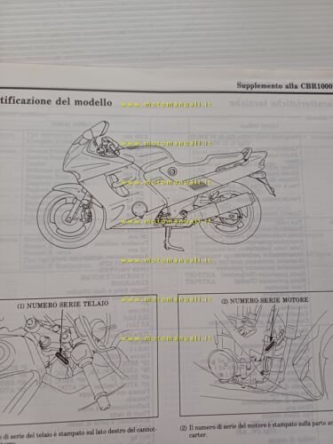 Honda CBR 1000 F VARIANTI 1996 manuale officina ITALIANO originale