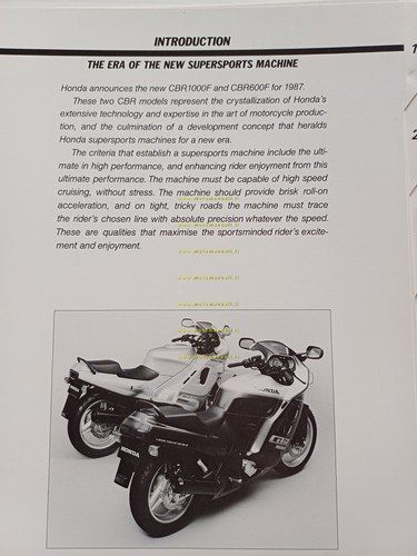Honda CBR 100F - CBR 600 F 1987 presentazione cartella …