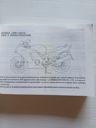 Honda CBR 1100 XX 1998 manuale uso manutenzione italiano originale