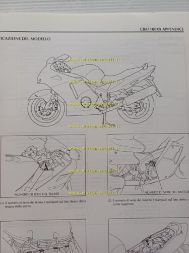 Honda CBR 1100 XX VARIANTI 1997 manuale officina ITALIANO originale