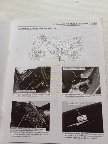 Honda CBR 1100 XX VARIANTI 2001 manuale officina ITALIANO originale
