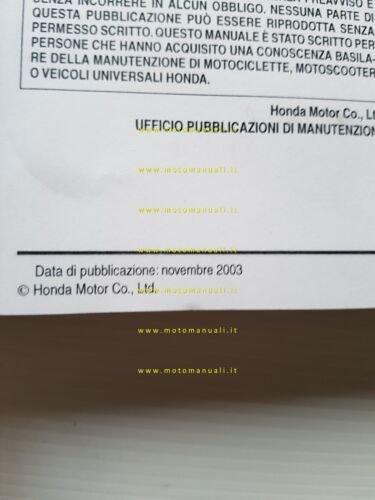 HONDA CBR 124 R 2003-04 manuale officina italiano originale
