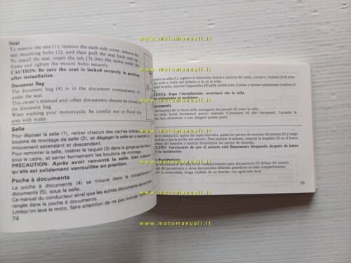 Honda CBR 600 F 1986-87 manuale uso manutenzione moto owner's …