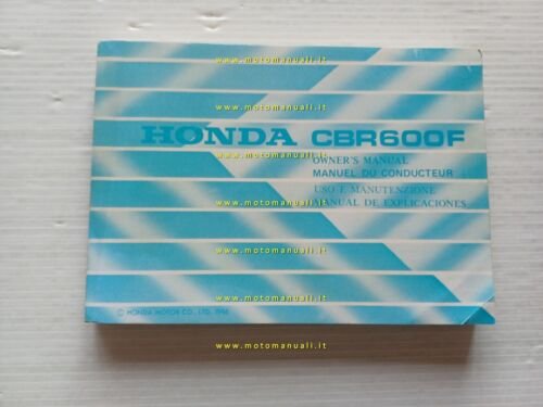 Honda CBR 600 F 1986-87 manuale uso manutenzione moto owner's …